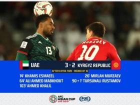 AFC ASIAN CUP 2019: TUAN RUMAH UEA TAK TERBENDUNG OLEH KIRGIZSTAN