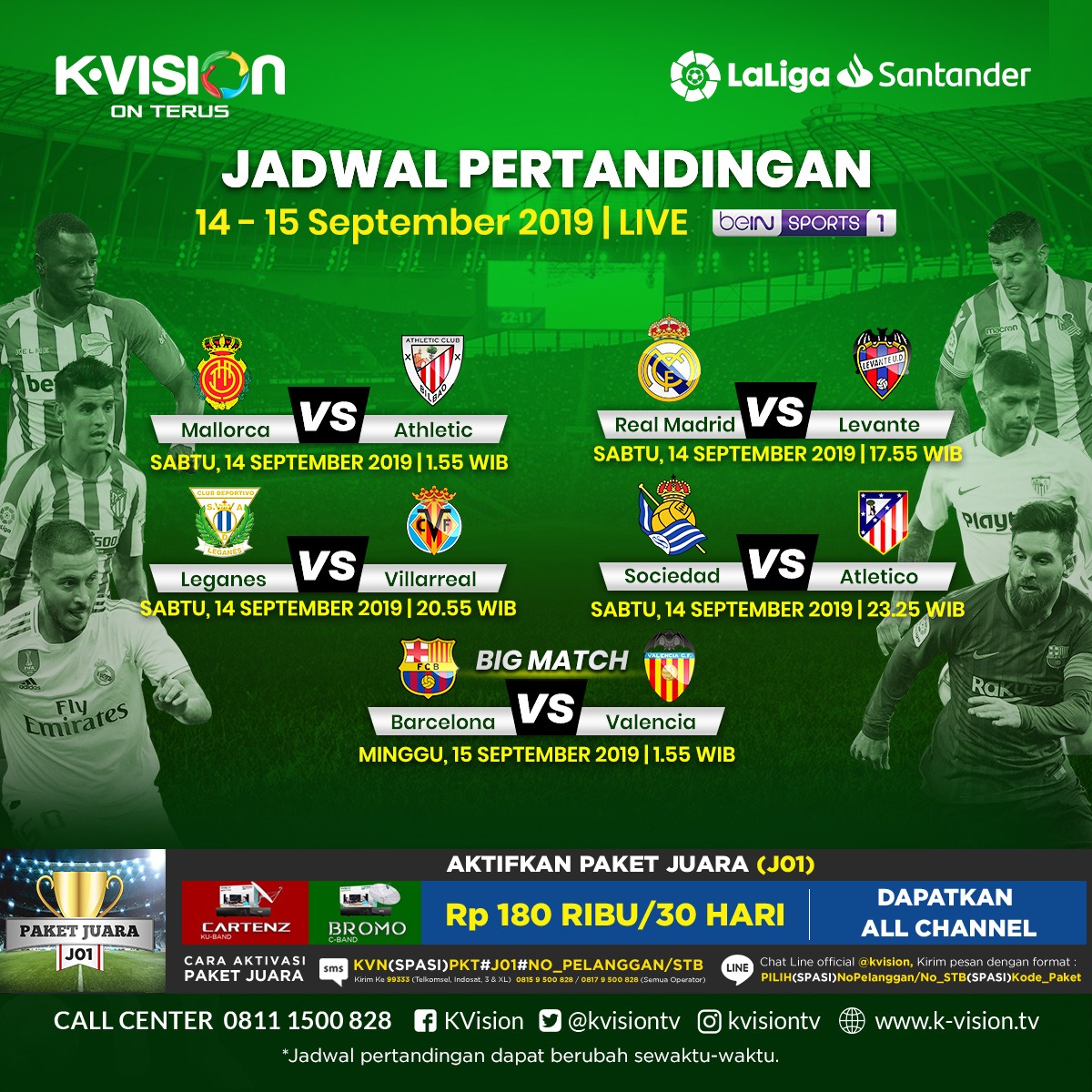 JADWAL LA LIGA 14-16 SEPTEMBER