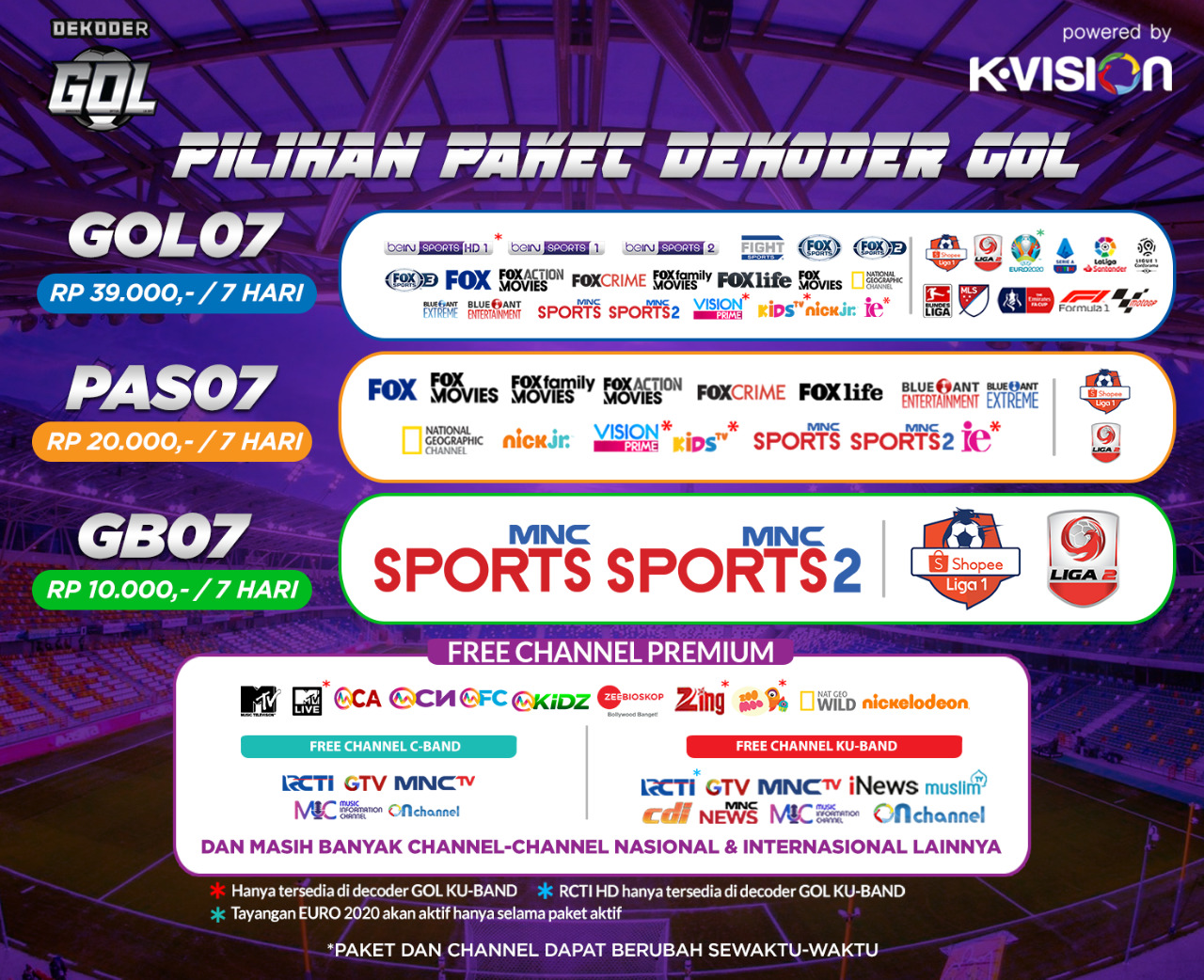 Paket dan Dekoder K-Vision GOL