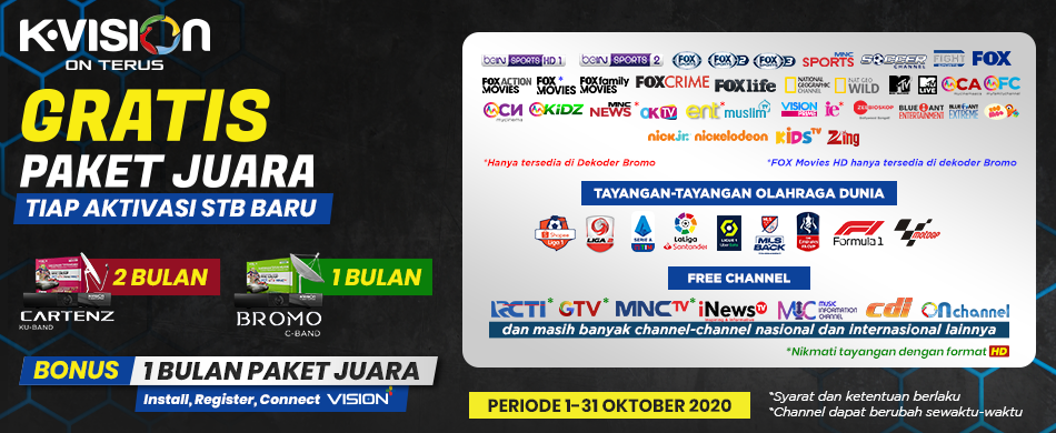 PROMO BULAN OKTOBER BUAT PELANGGAN BARU K-VISION!!