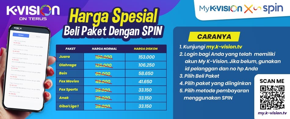BELI PAKET LEBIH MURAH DI MY.K-VISION.TV DENGAN SPIN!!