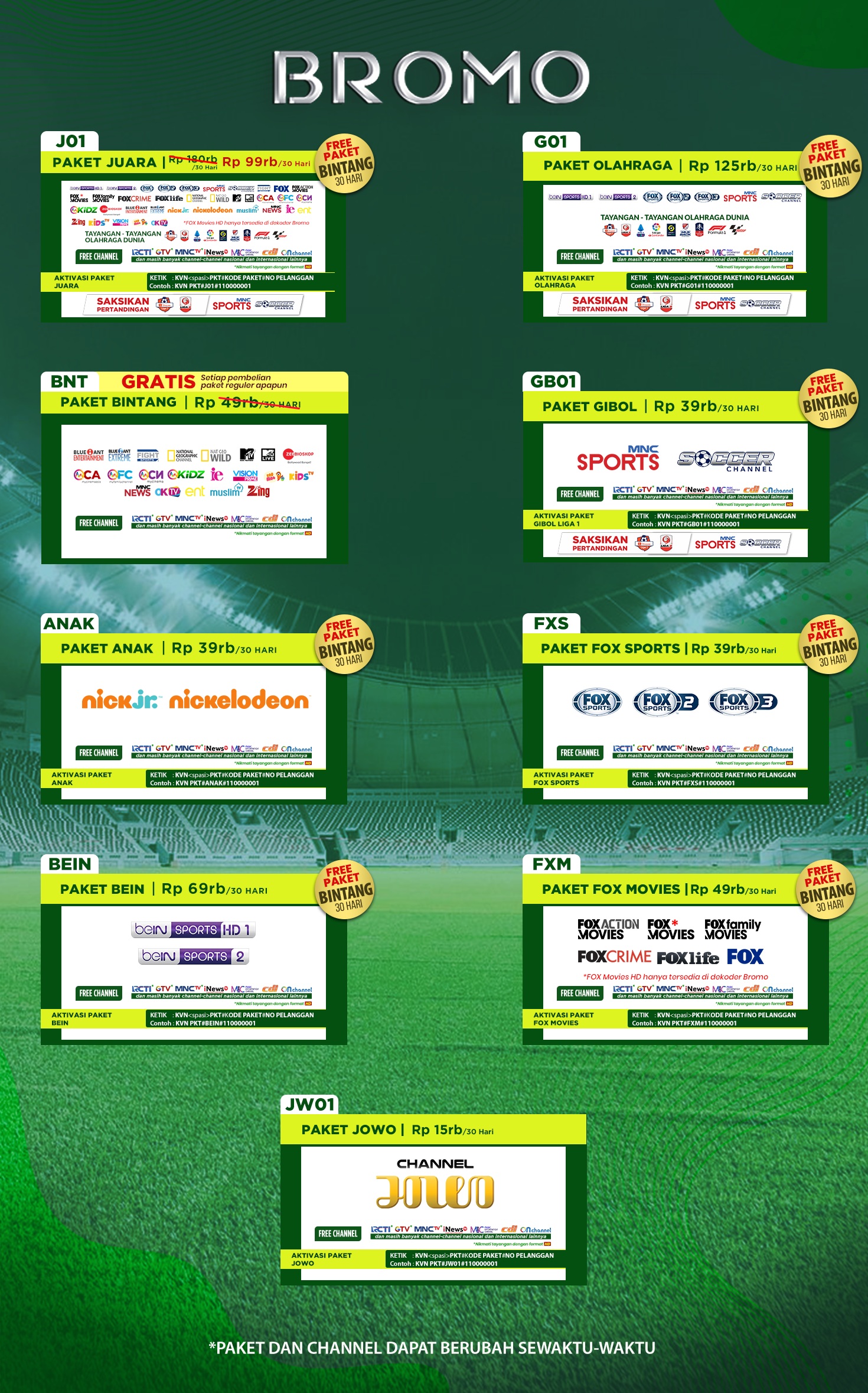 Paket dan Dekoder K-Vision Bromo