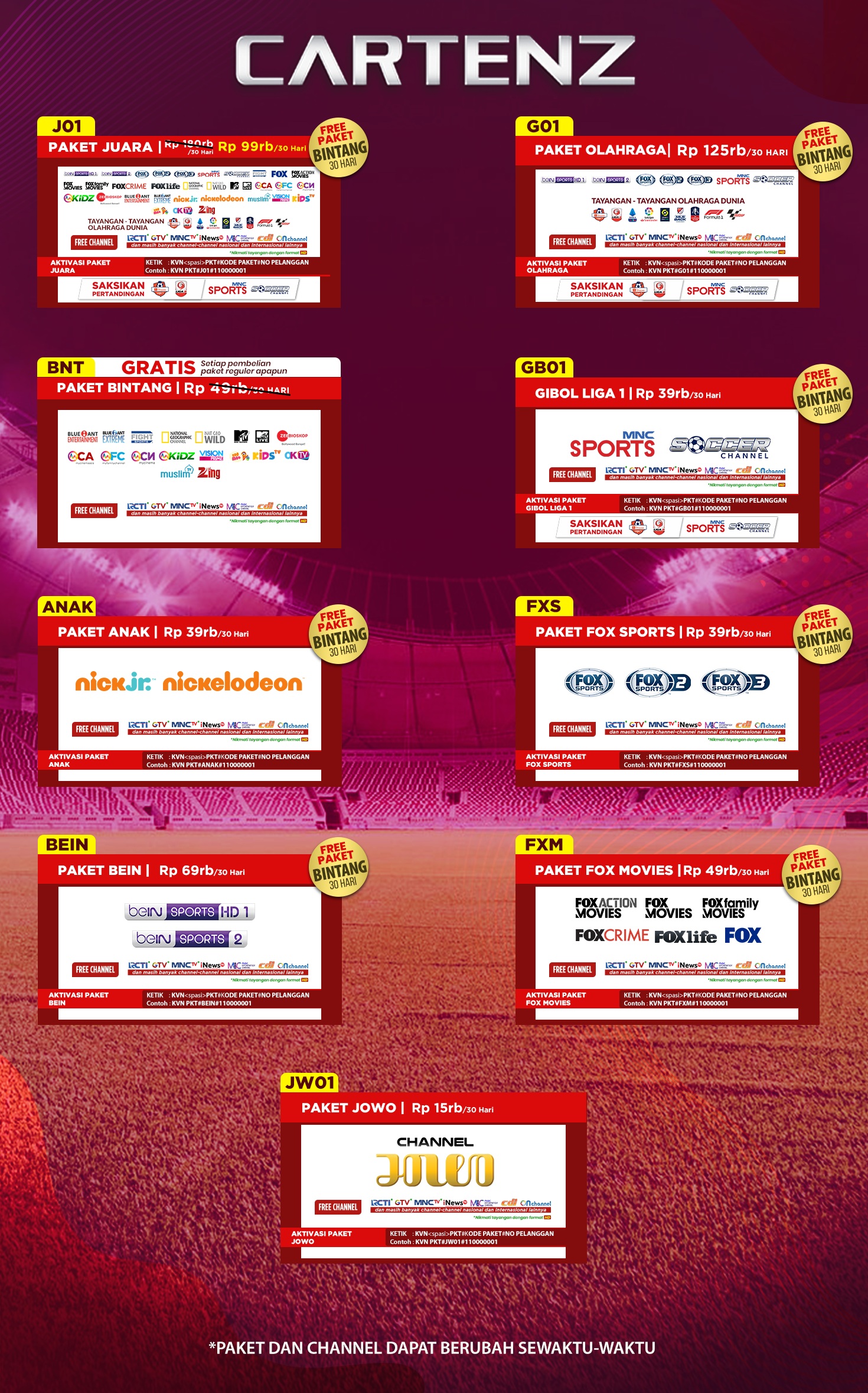 Paket dan Dekoder K-Vision Cartenz