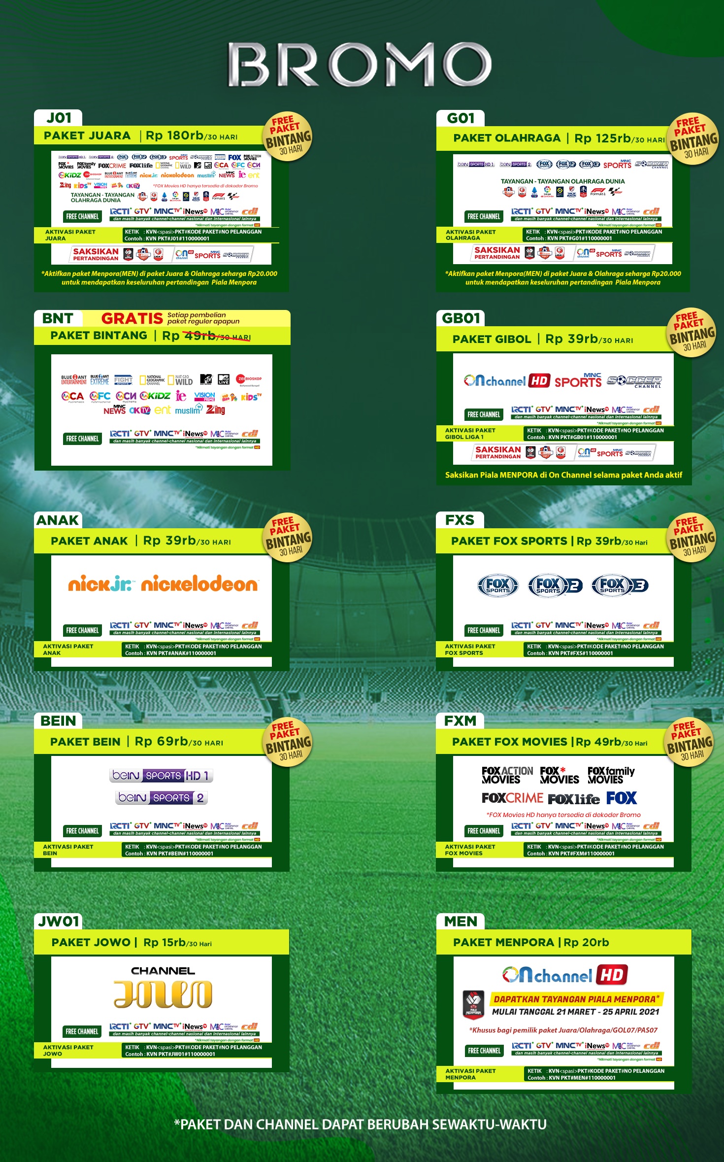 Paket dan Dekoder K-Vision Bromo