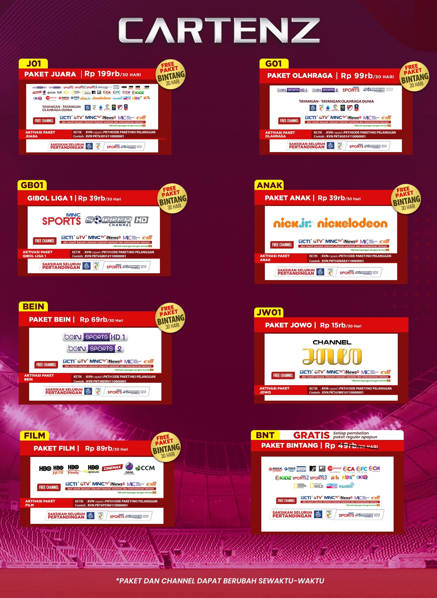 Paket dan Dekoder K-Vision Cartenz