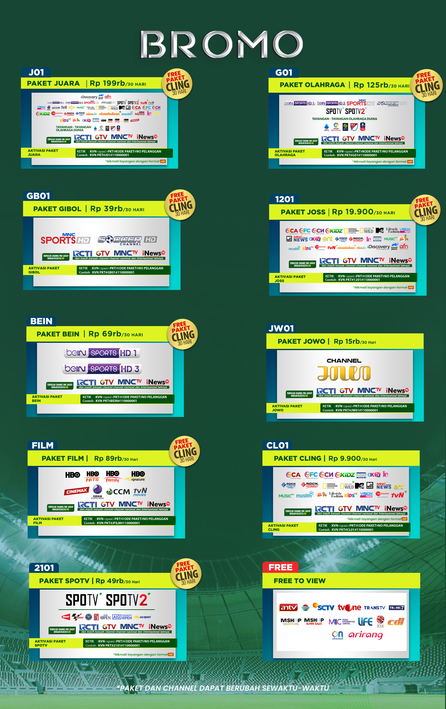 Paket dan Dekoder K-Vision Bromo