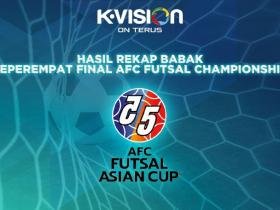 HASIL REKAP BABAK PEREMPAT FINAL AFC FUTSAL CHAMIONSHIP
