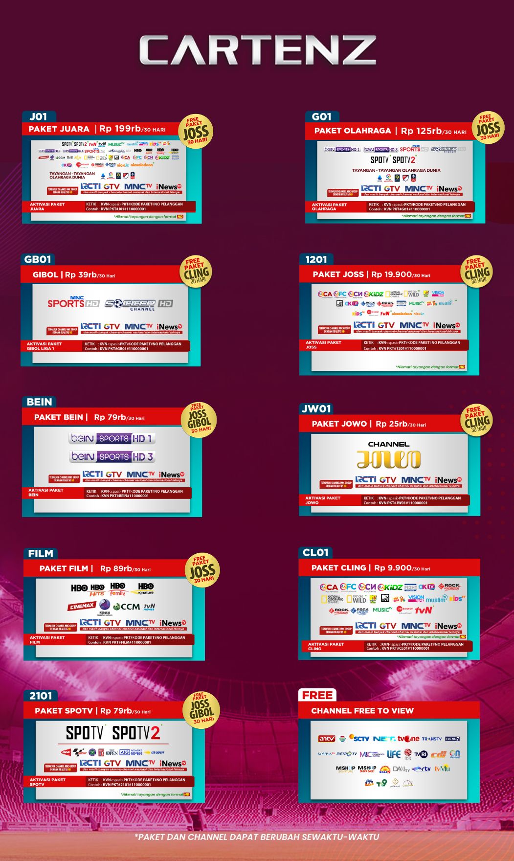 Paket dan Dekoder K-Vision Cartenz