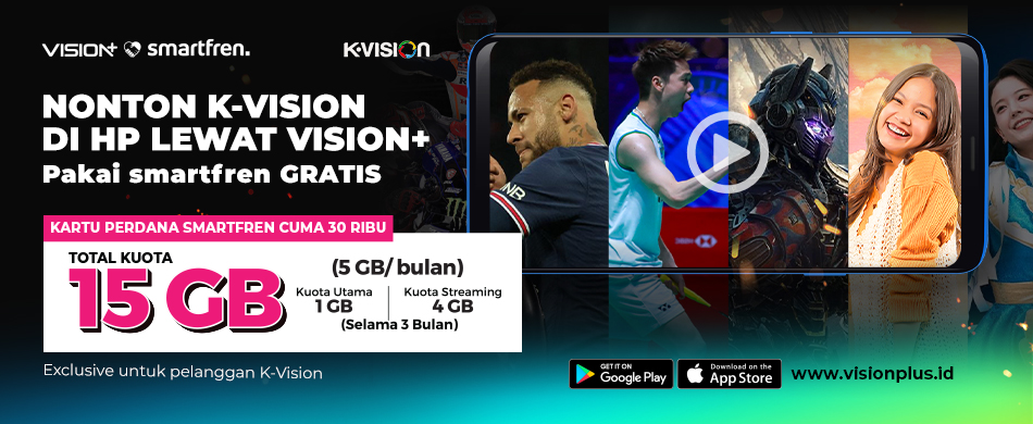 Nonton K-Vision di hp lewat Vision+ pakai smartfren GRATIS