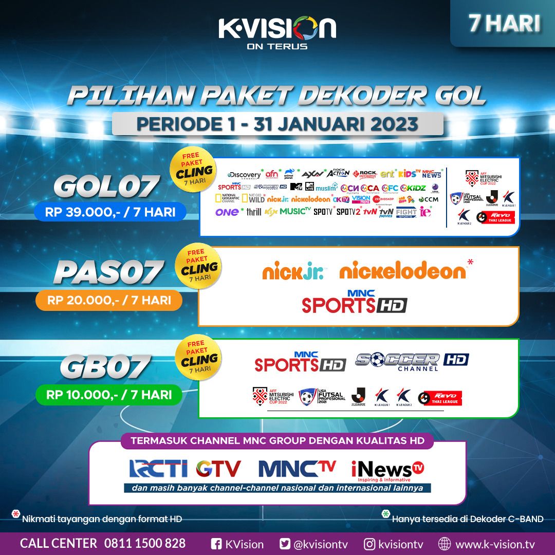 Paket dan Dekoder K-Vision GOL