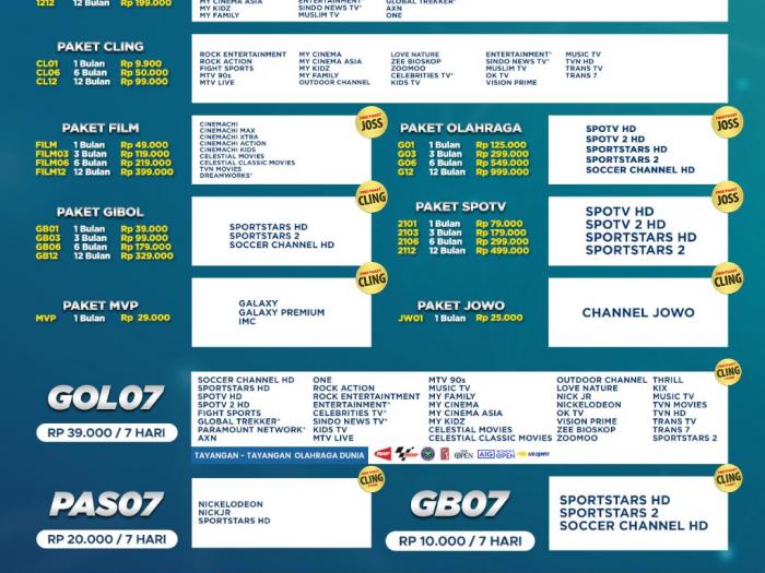 Paket dan Dekoder K-Vision GOL