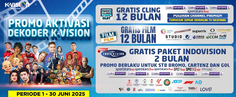 PROMO AKTIVASI DEKODER K-VISION, BONUS PAKET BEIN & FILM