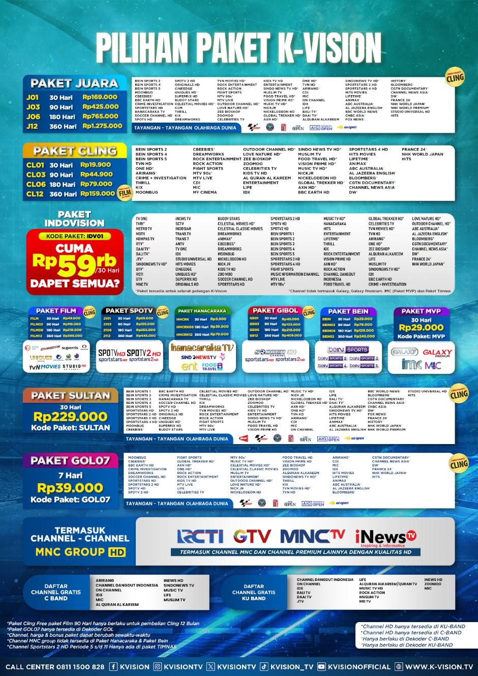 Paket dan Dekoder K-Vision GOL