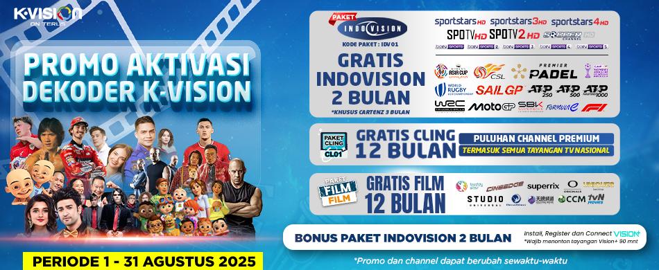 PROMO AKTIVASI DEKODER K-VISION, BONUS PAKET BEIN & FILM