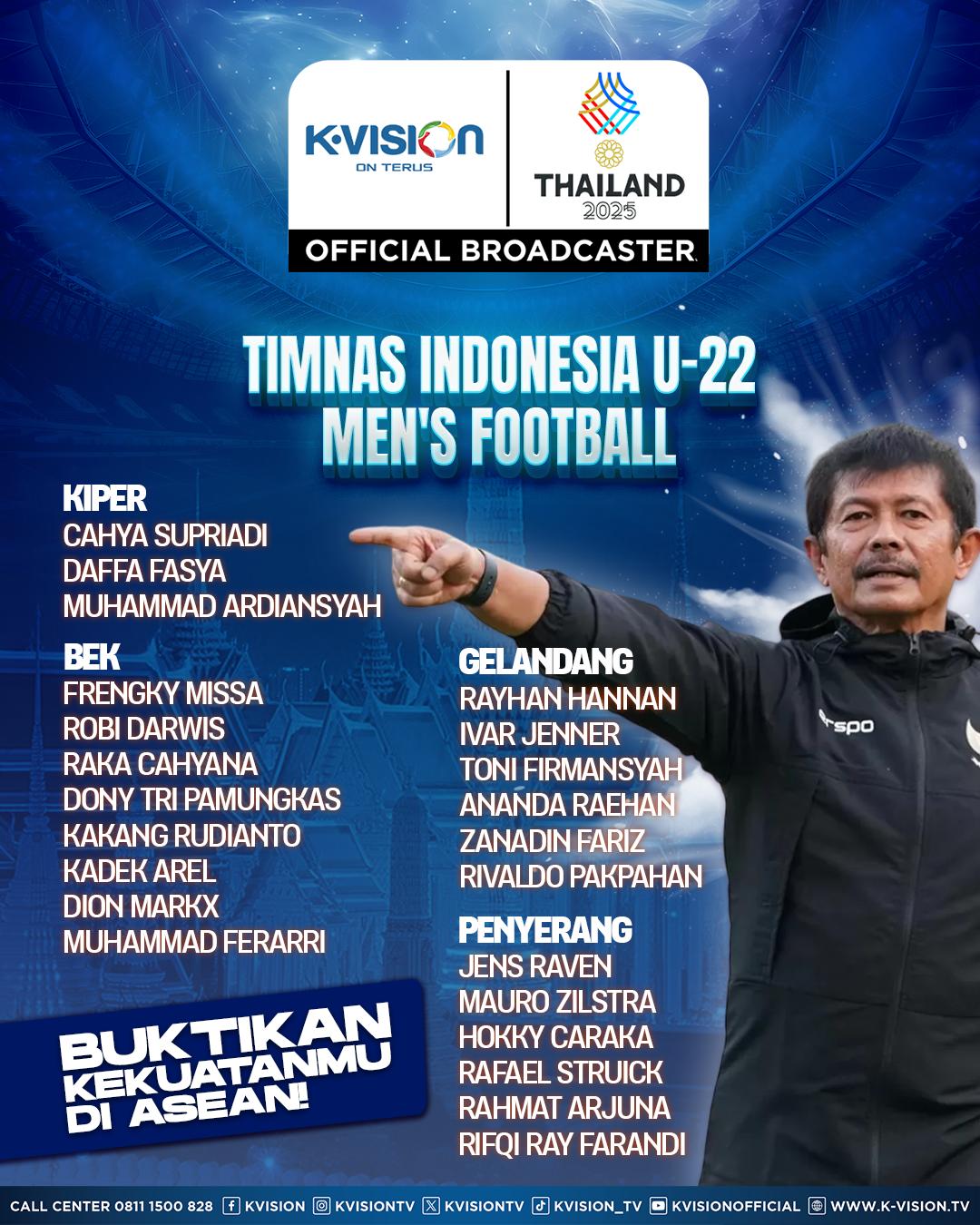 Skuad Resmi Timnas Indonesia U-22 di SEA Games Thailand 2025