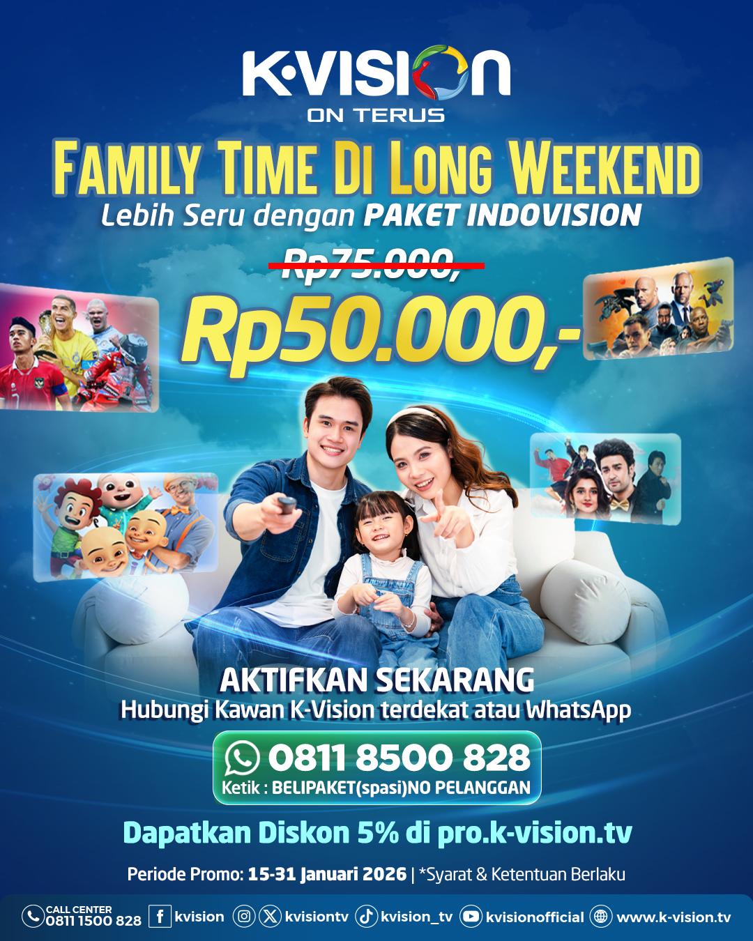 Paket Indovision Turun Harga di Long Weekend untuk Family Time