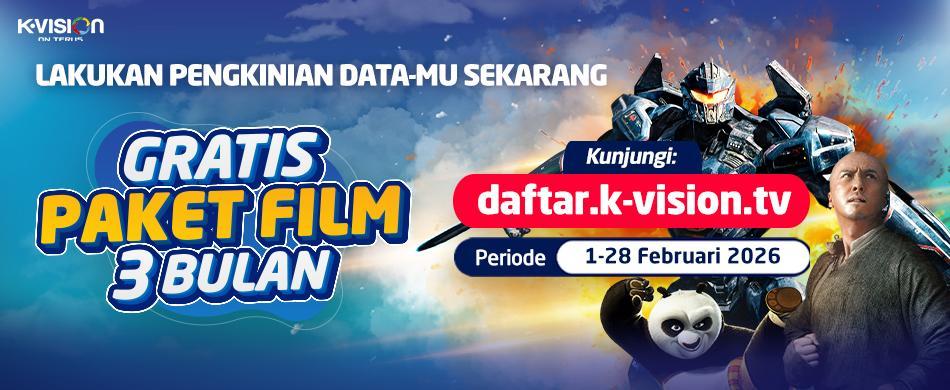 Pengkinan Data Dapat GRATIS Paket Film 3 BULAN!