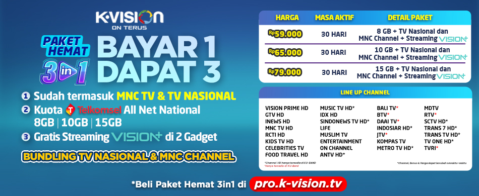 PAKET HEMAT 3 IN 1 TV NASIONAL
