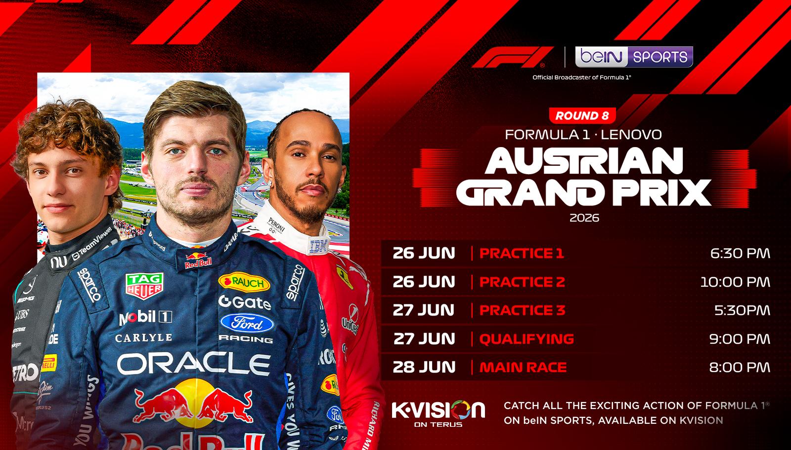 F1 Austrian Grand Prix 2026 Aksi Cepat Para Driver Terbaik Dunia di K-Vision
