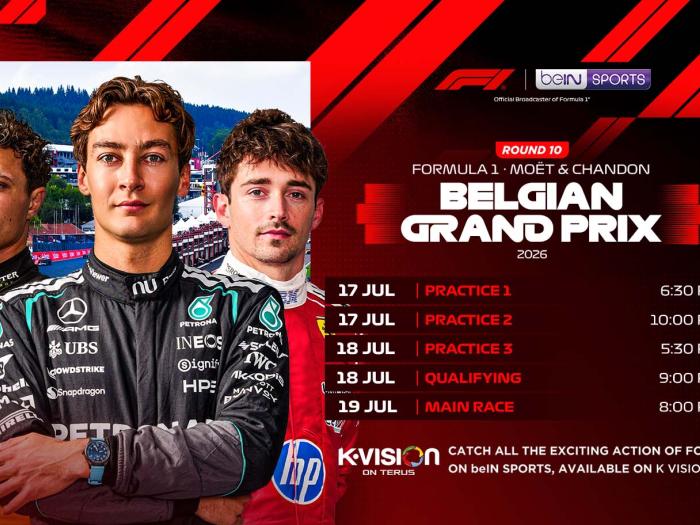 Saksikan Formula 1 Belgian Grand Prix 2026 Live di K-Vision, Aksi Sengit Para Pembalap Dunia!